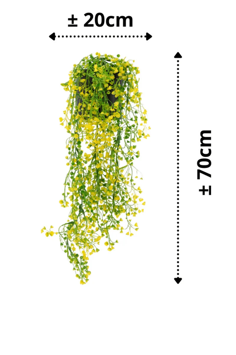 Gelbe künstliche Hängepflanze 70cm