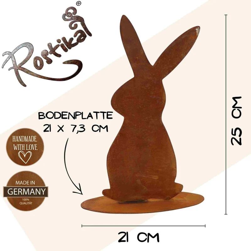 Osterdeko Hase Franz | Edelrost Osterhase aus Metall