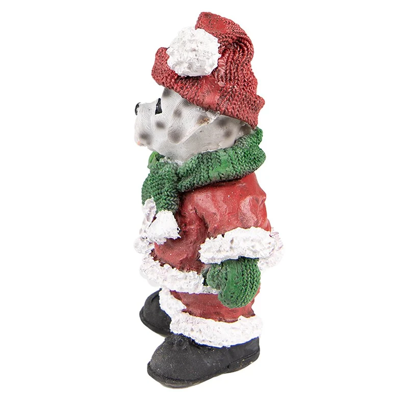 Weihnachtshund-Figur in Rot und Grün