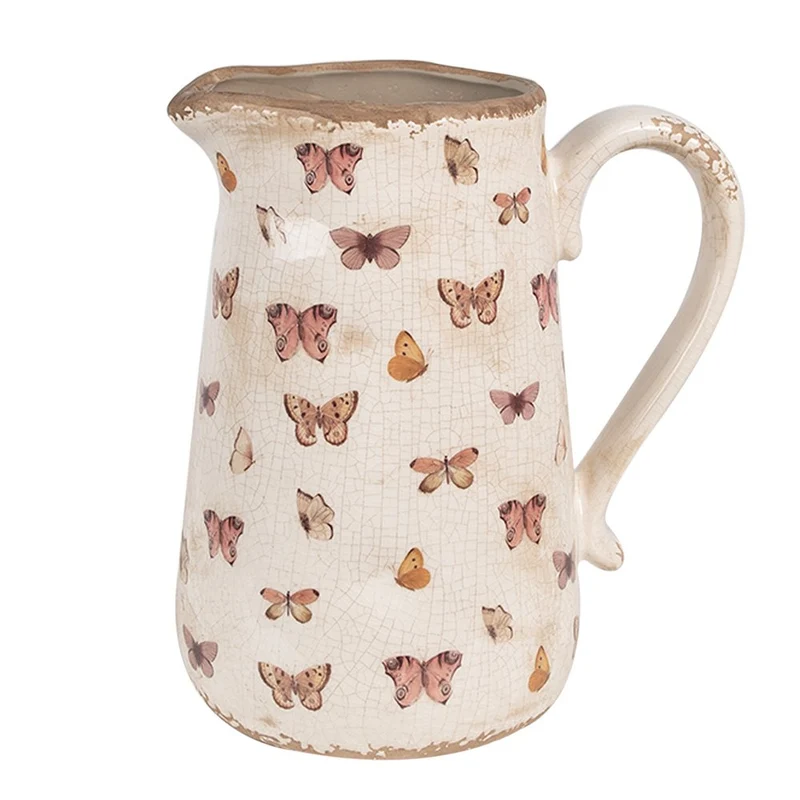 Dekorativer Krug in Beige und Rosa