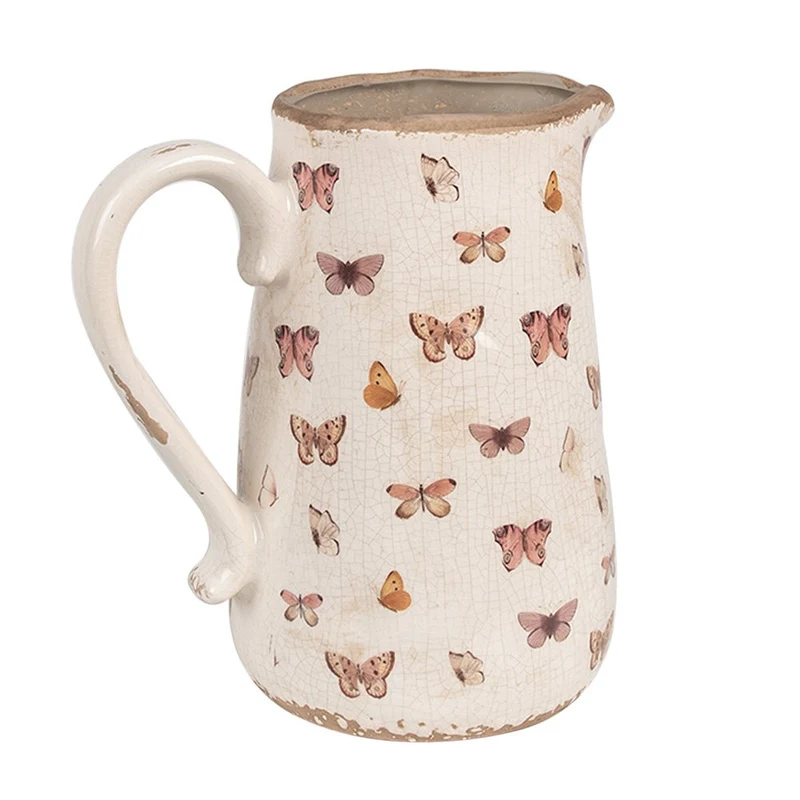 Dekorativer Krug in Beige und Rosa