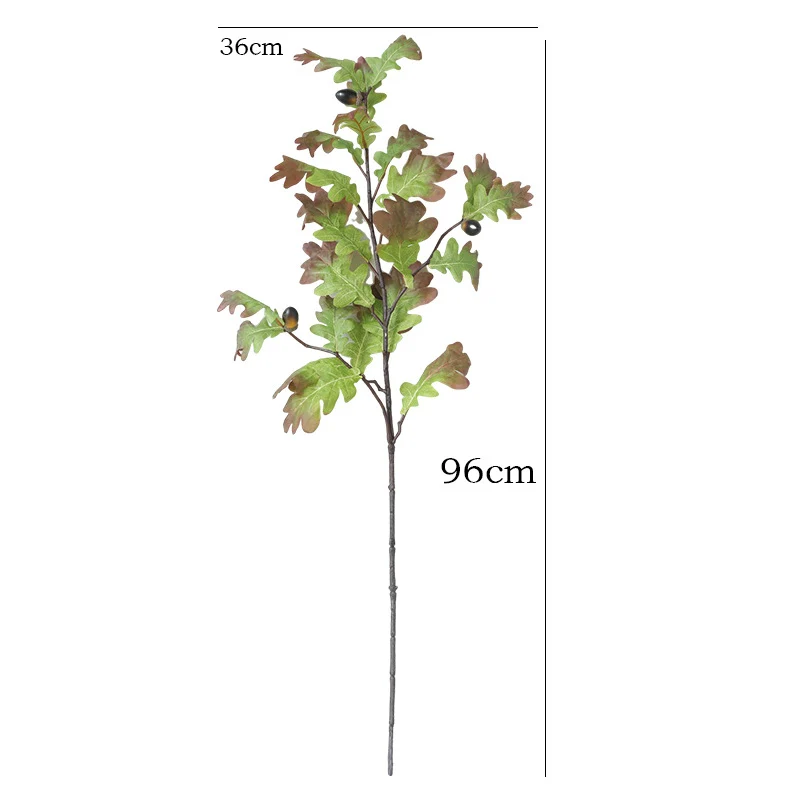 Künstliche Eichenlaubzweige 96 cm, realistische Herbstfarben, für Hochzeiten, Gartendeko, Outdoor-Dekoration, langlebig, UV-beständig