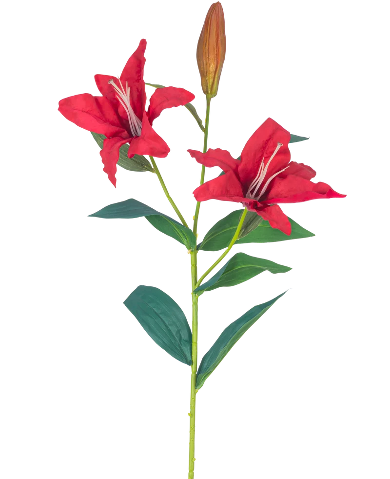 Kunstliche Blume Lelie Real Touch Red 95 cm
