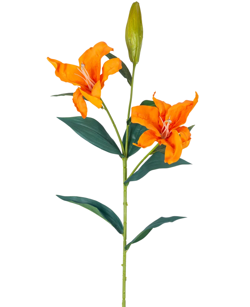 Kunstliche Blume Lelie Real Touch Orange 95 cm