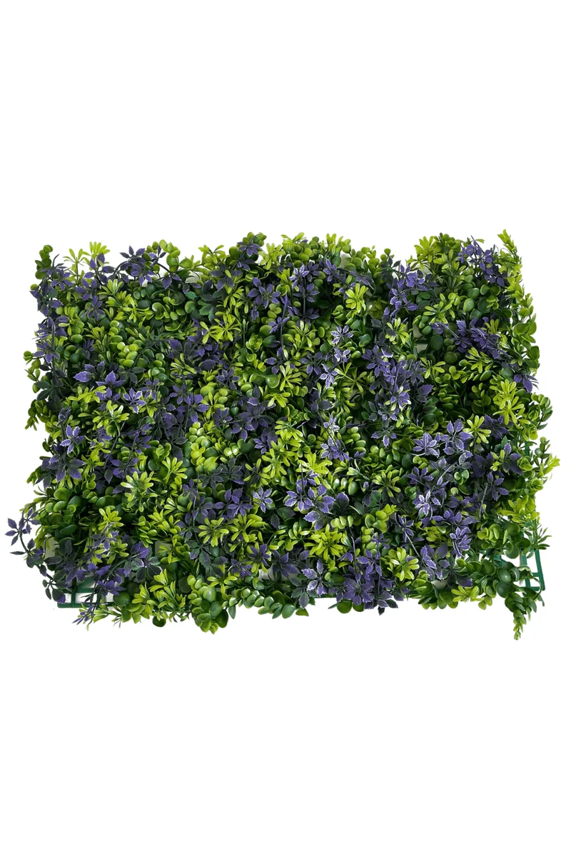 Grün/Violette Kunsthecke Wandpanel 60x40cm