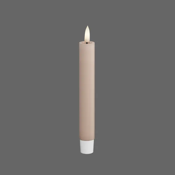 Led dinerkaars licht roze 15cm - 2 stuks - Deluxe Homeart