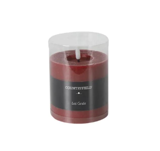 Countryfield | led kaars rood | 10x10cm