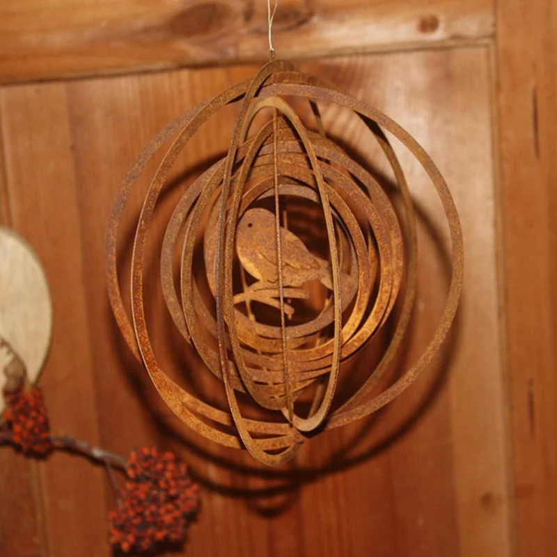 Windspiel mit Vogelmotiv aus Edelrost für Haus und Garten