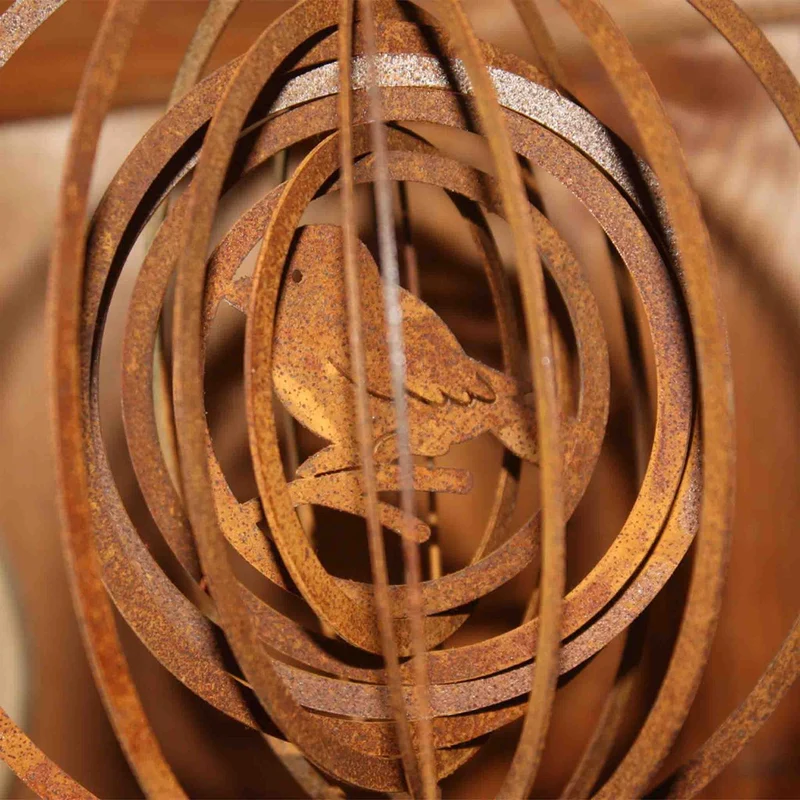 Windspiel mit Vogelmotiv aus Edelrost für Haus und Garten