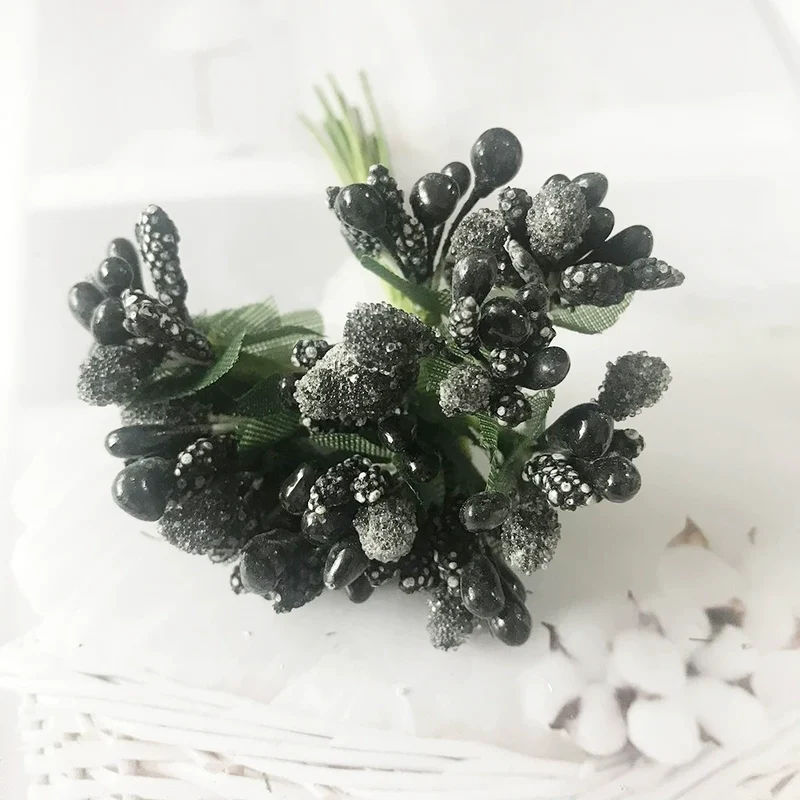 Künstliche Beeren-Picks, 12er-Bund, 9 cm Deko-Zweige mit Blättern, realistisch, für DIY-Kränze, Gestecke, Hochzeitsdeko & Bastelprojekte