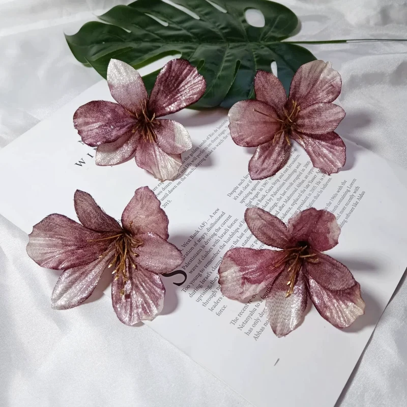Lilienköpfe 8 cm, Hochwertige Kunstblumen zum Basteln, Naturgetreue Seidenblumen für DIY Hochzeit, Gestecke & Dekoration