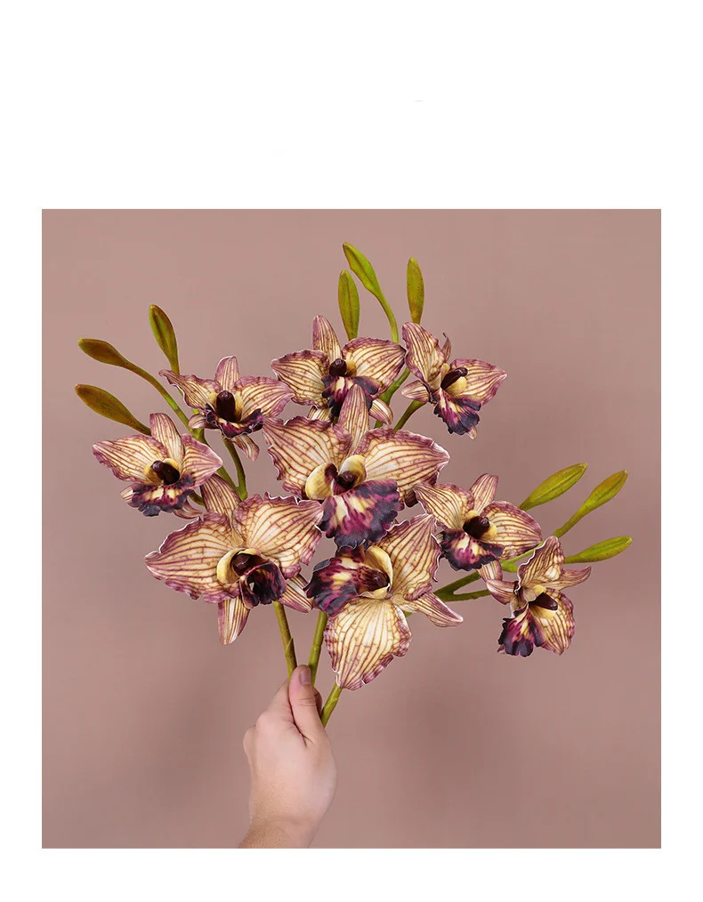 Hochwertige künstliche Orchidee, 52 cm, realistische Nachahmung, perfekt für Hochzeiten, Dekoration und Fotorequisiten