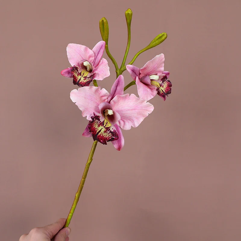 Hochwertige künstliche Orchidee, 52 cm, realistische Nachahmung, perfekt für Hochzeiten, Dekoration und Fotorequisiten
