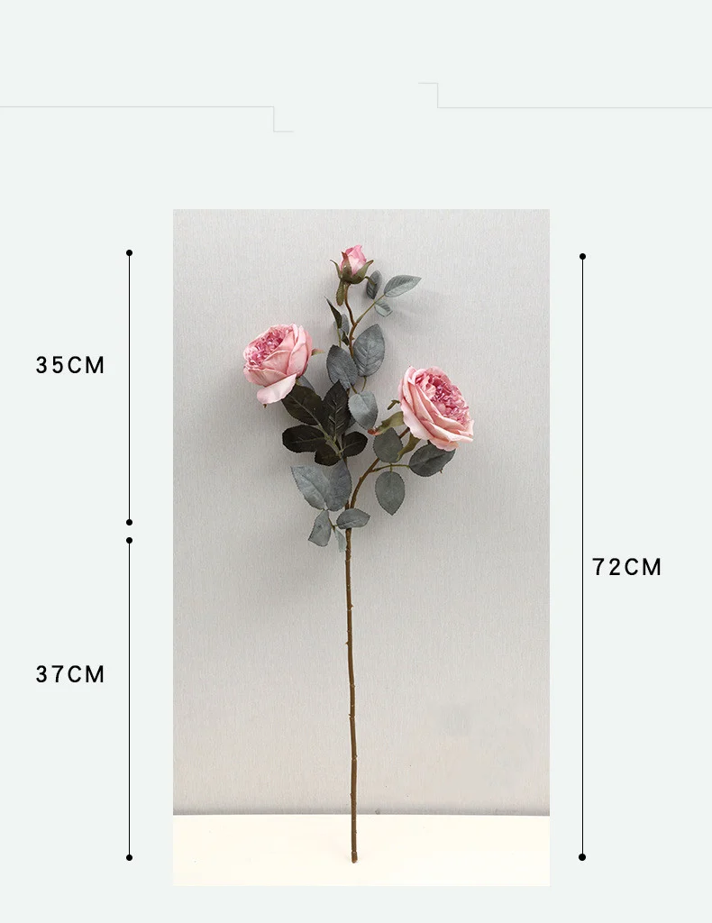 Künstlicher Herbst-Rosenstrauß 72 cm, realistisch, in warmen Farben, perfekt für Hochzeiten, Tischdekoration, Café- und Hotelgestaltung