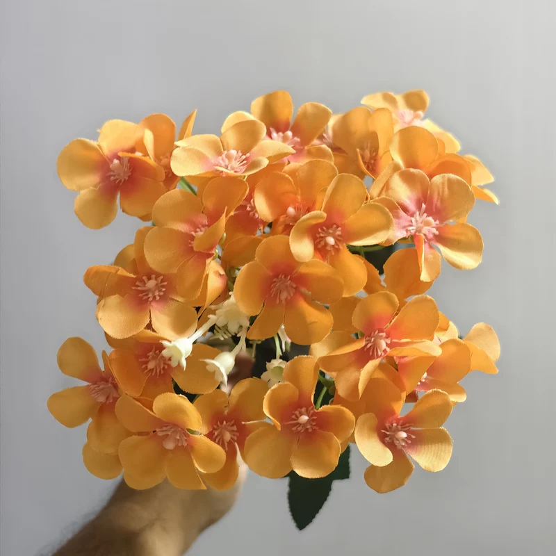 26cm Tangerine Peach Kunstblumenstrauß, Seide, Herbstdeko, Hochzeit, Innenraum, Café, Einzelhandel