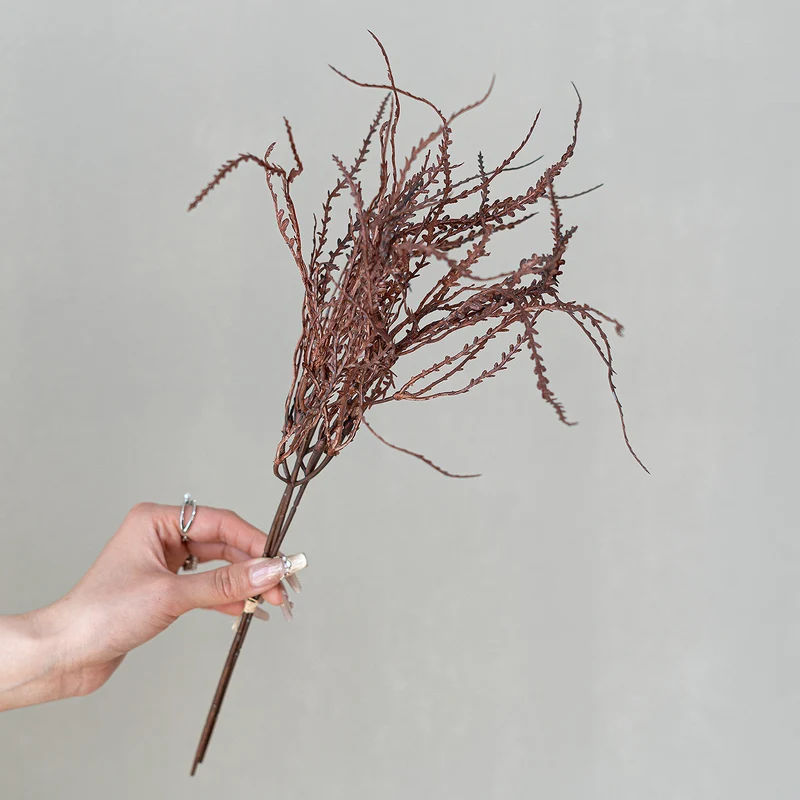 Künstliche Herbstblumenstrauß mit Korallenmoos, 45cm, Kunststoff, ideal für Hochzeiten, Innendekoration, Veranstaltungen