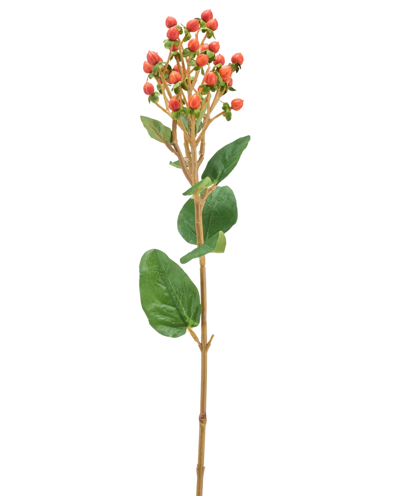 Künstliche Blume Hypericum 65 cm orange/rot