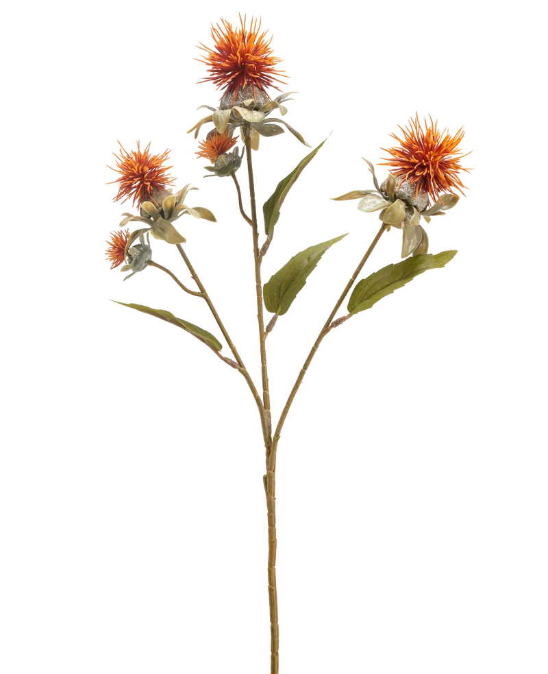 Künstliche Blume Färberdistel 57 cm alt orange