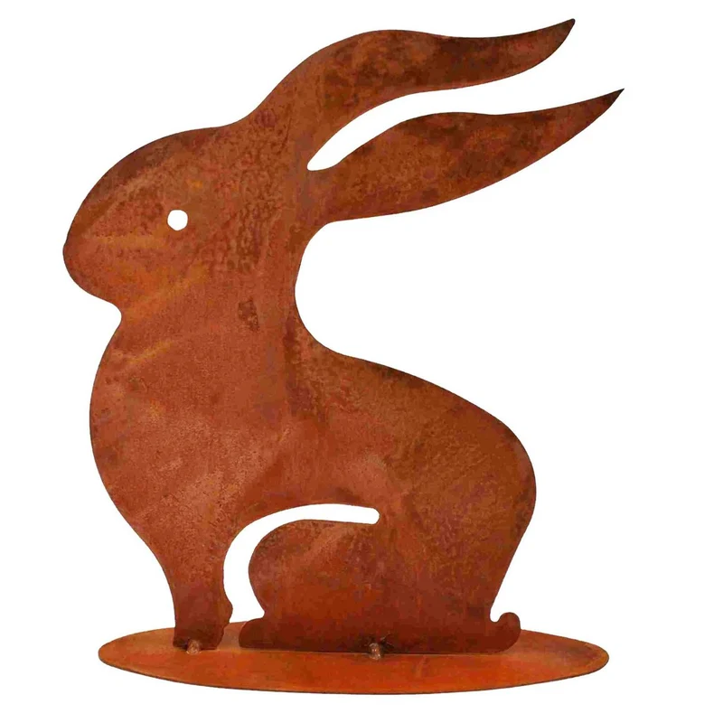 Osterhase Ulla aus Edelrost im Shabby-Chic-Stil
