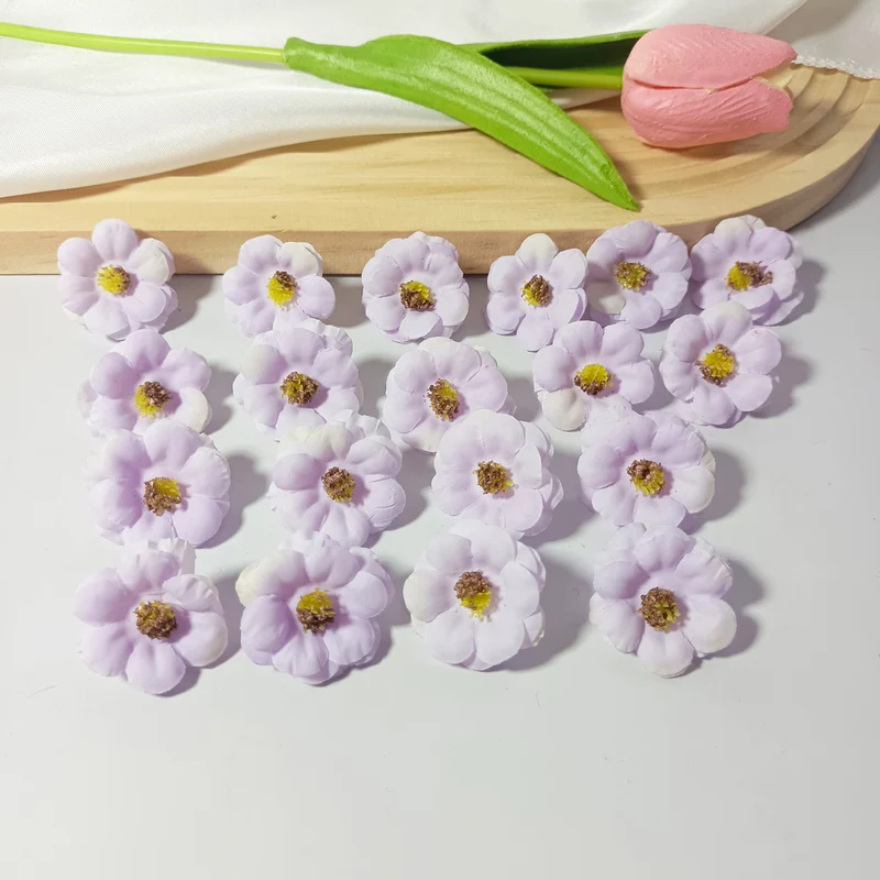 100x Künstliche Gänseblümchen Köpfe, 3 cm, Hochwertige Blüten zum Basteln, für DIY-Projekte, Hochzeit & Floristik, Realistische Optik