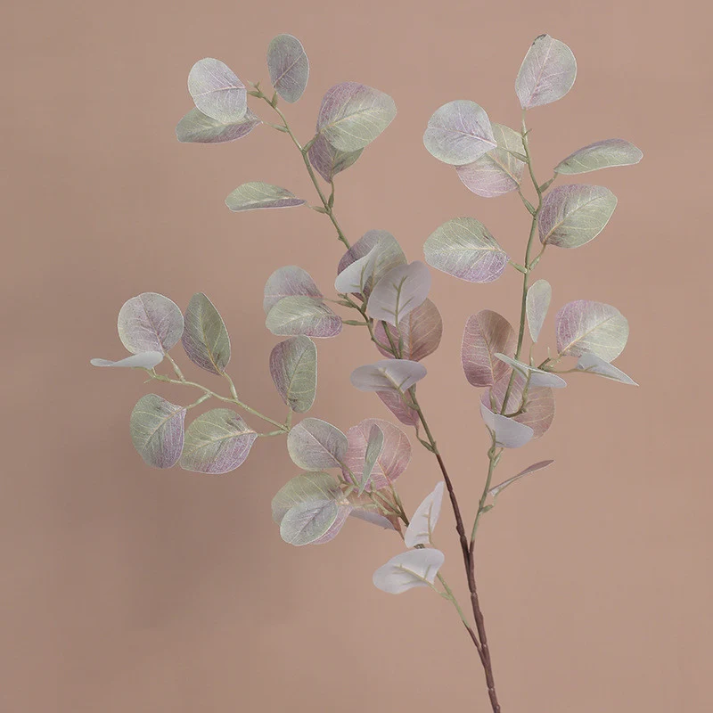 Eukalyptuszweig Herbst 85 cm, Täuschend Echter Kunstzweig, Real-Touch Deko für Vase, Hochzeit & Floristik, Silberdollar-Eukalyptus