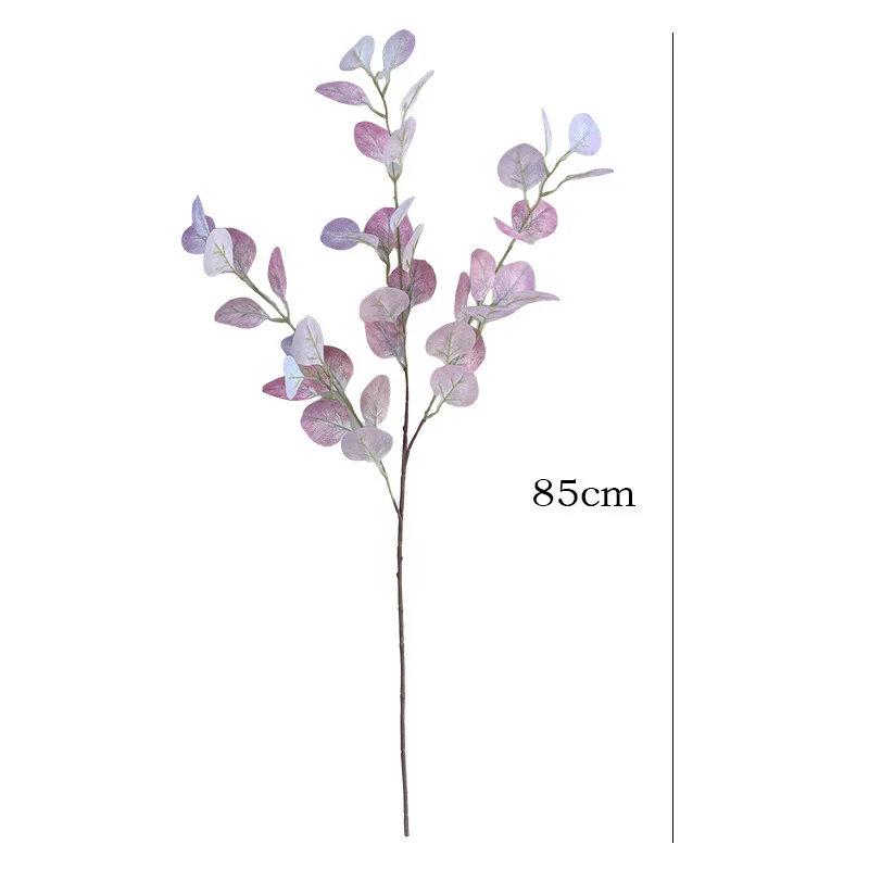Eukalyptuszweig Herbst 85 cm, Täuschend Echter Kunstzweig, Real-Touch Deko für Vase, Hochzeit & Floristik, Silberdollar-Eukalyptus