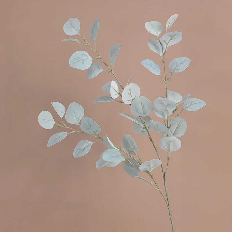 Eukalyptuszweig Herbst 85 cm, Täuschend Echter Kunstzweig, Real-Touch Deko für Vase, Hochzeit & Floristik, Silberdollar-Eukalyptus