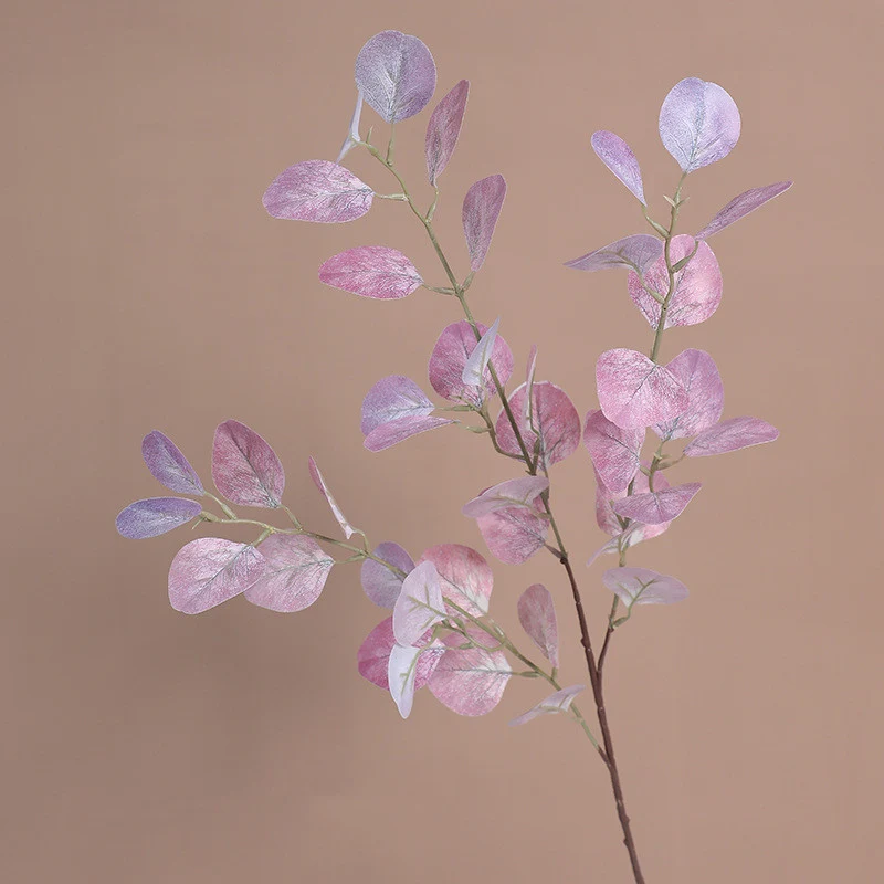Eukalyptuszweig Herbst 85 cm, Täuschend Echter Kunstzweig, Real-Touch Deko für Vase, Hochzeit & Floristik, Silberdollar-Eukalyptus