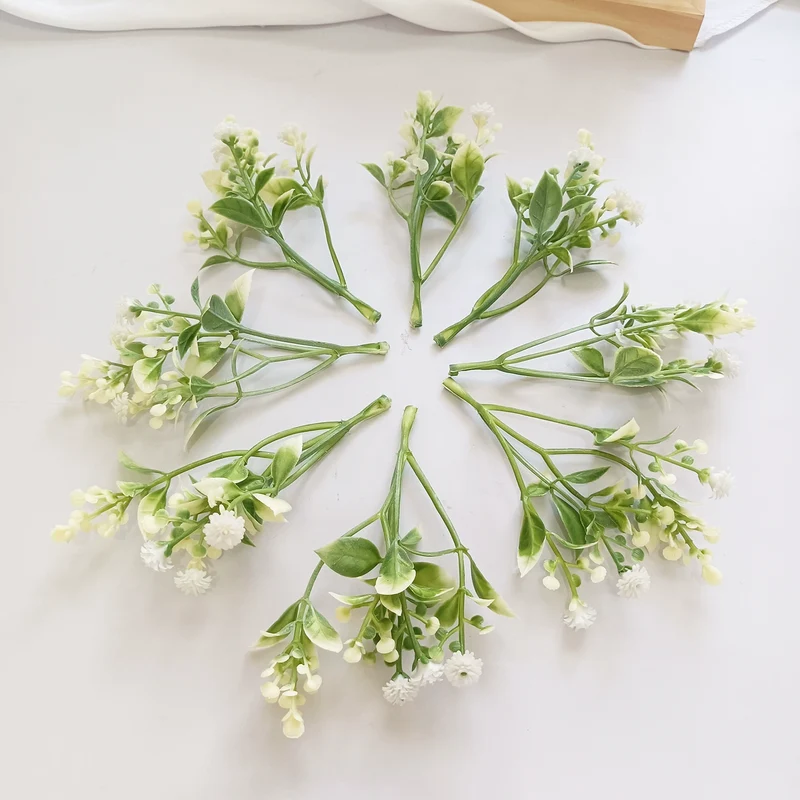 Künstliche Schleierkraut Blumenköpfe, 11,5 cm, Täuschend echte Mini-Blumen für DIY, Basteln, Hochzeit, Gestecke, Kränze & Floristikbedarf