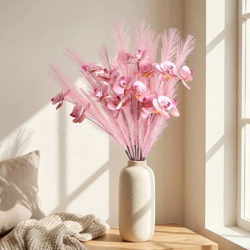 72cm Kunstseide Phalaenopsis Orchidee, 5 Stück, Real-Touch, Hochzeitsdekoration, Innendekor, Hotelgestaltung