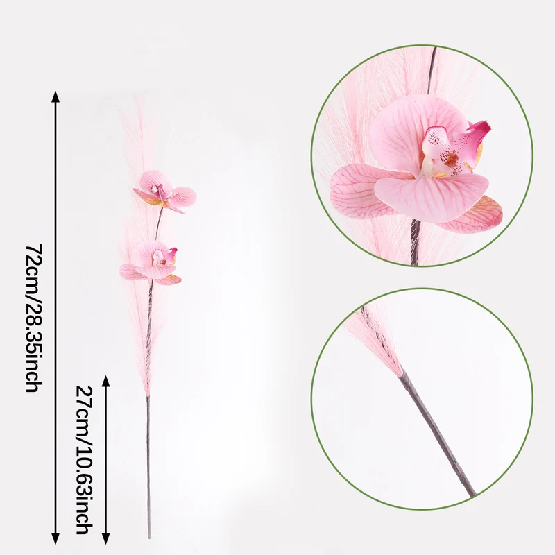 72cm Kunstseide Phalaenopsis Orchidee, 5 Stück, Real-Touch, Hochzeitsdekoration, Innendekor, Hotelgestaltung