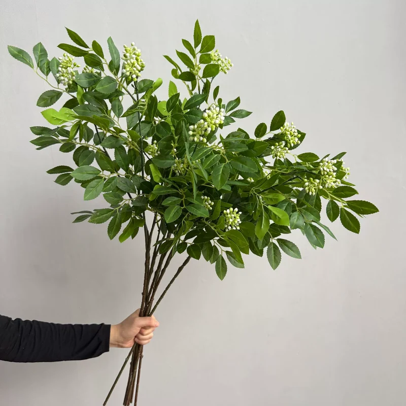 Künstliche Ulmenblätter und Buchenblätter, 86 cm, realistisch, herbstlich, ideal für Hochzeiten, Innendekoration, Floristen, Einzelhandel