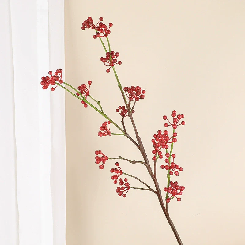 80 cm rote und blaue künstliche Beeren, realistisch, für Hochzeiten, Innendekoration, Café- und Einzelhandel, pflegeleicht