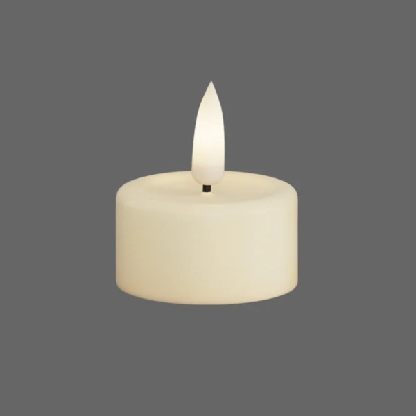 Led theelichtjes creme - 2 stuks - Deluxe Homeart