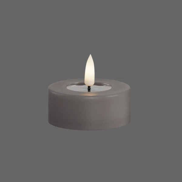 Groot led waxinelicht grijs - 2 stuks - Deluxe Homeart