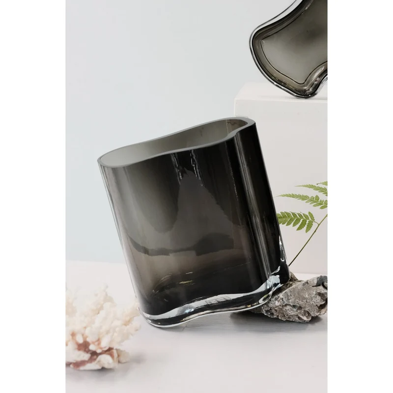 Designvase Coral, grau, 20 cm