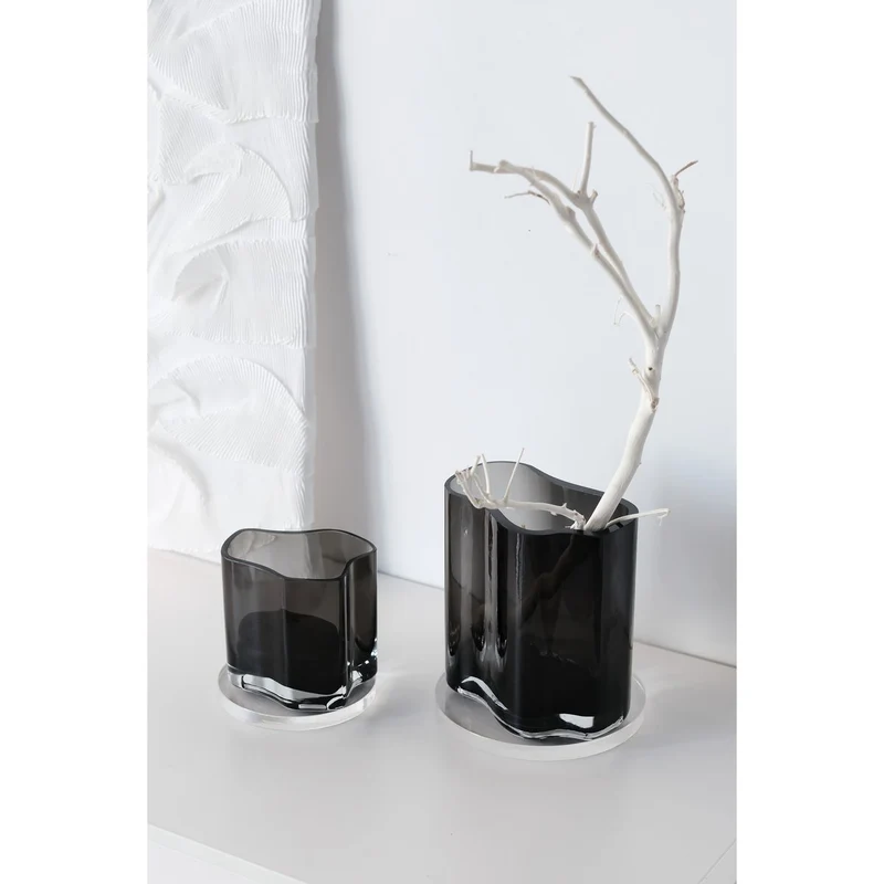 Designvase Coral, grau, 20 cm