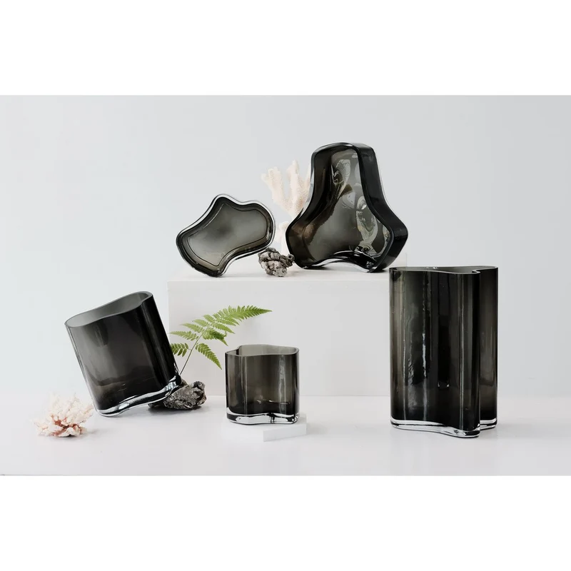 Designvase Coral, grau, 20 cm