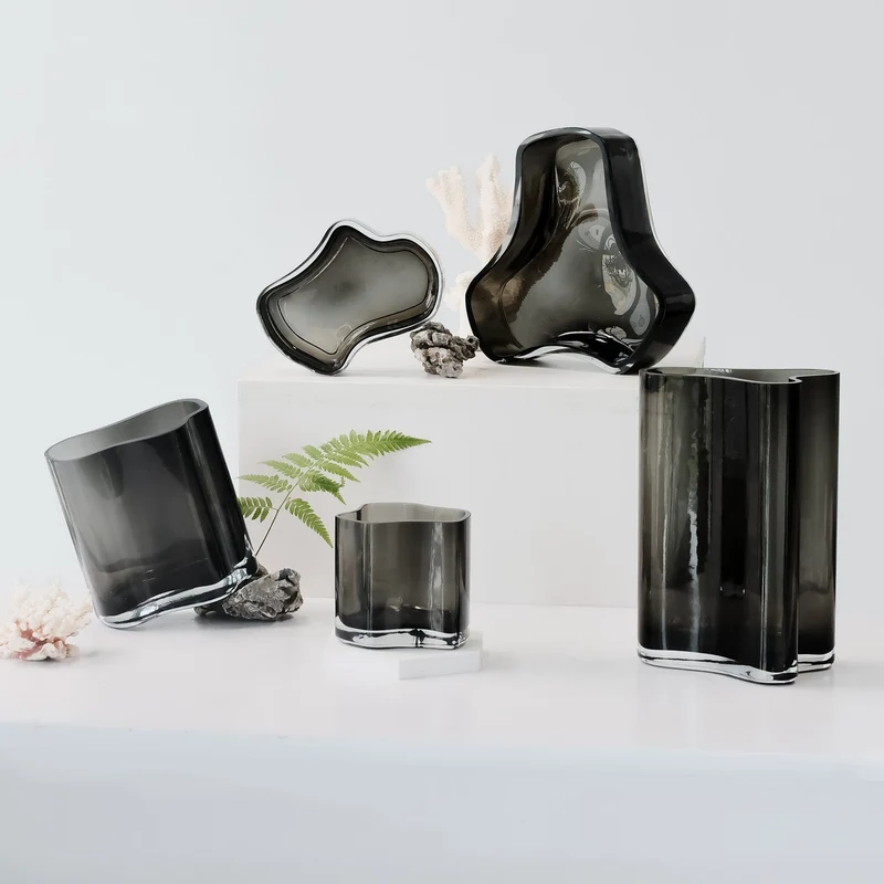 Designvase Coral, grau, 20 cm