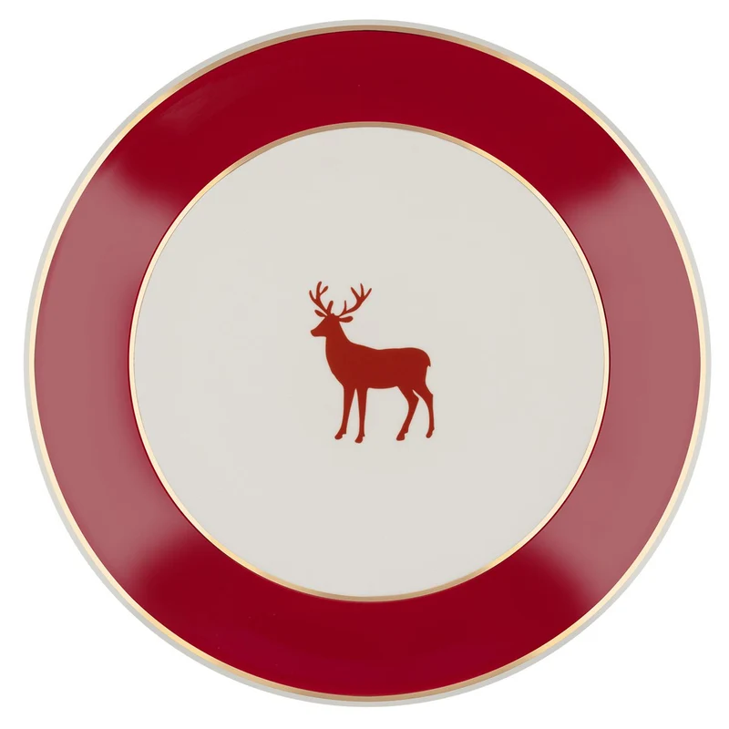 Speiseteller Deer, 27 cm, 18 Karat Gold