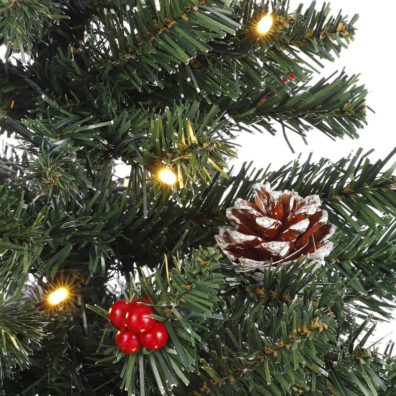 Künstlicher Weihnachtsbaum Creston, mit Kranz und LED