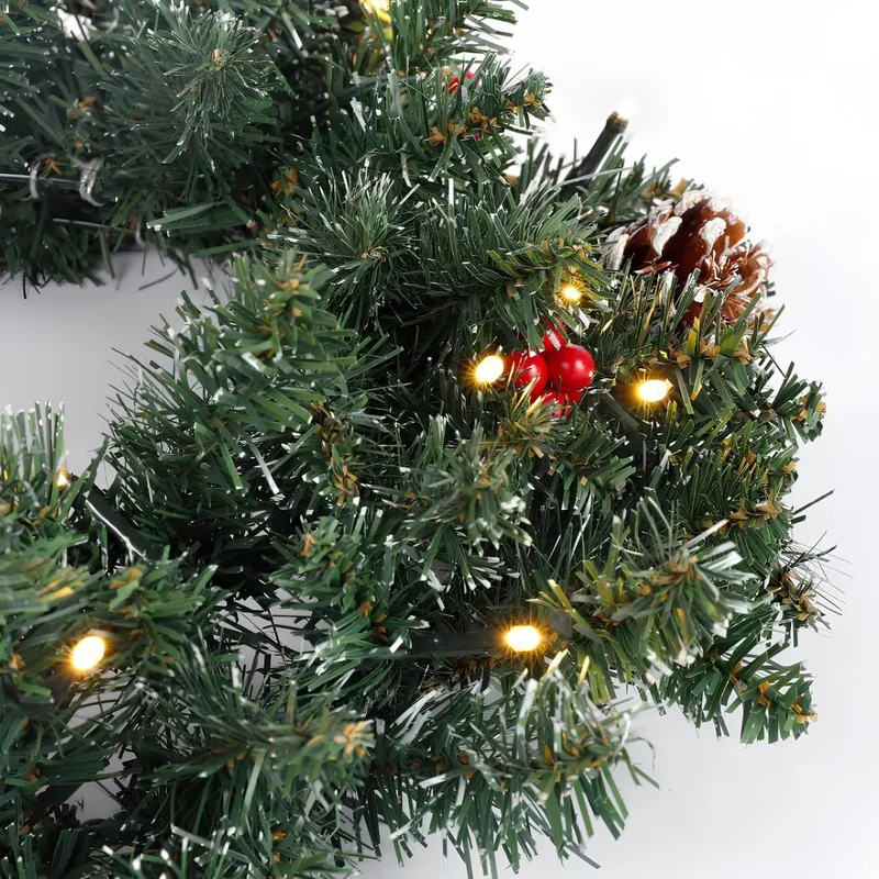 Künstlicher Weihnachtsbaum Creston, mit Kranz und LED