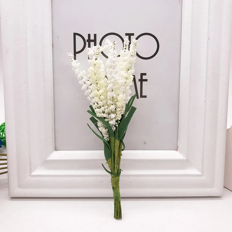 Künstlicher Lavendel Bund 15 cm, Naturgetreue Schaumstoffblumen für DIY, Hochzeit & Floristik, Täuschend Echt für Gestecke & Deko