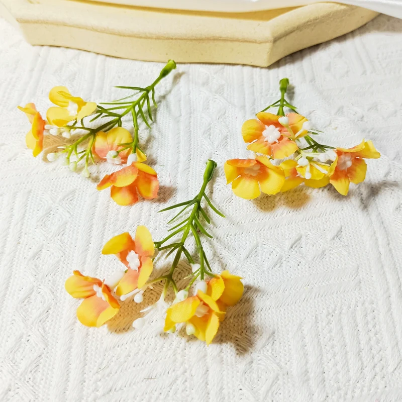 Mini Wildblumen Bund (10 Stk.), 8 cm Kunstblumen zum Basteln, Kleine Seidenblumen für DIY Ansteckblumen, Hochzeit, Gestecke, Geschenk Deko