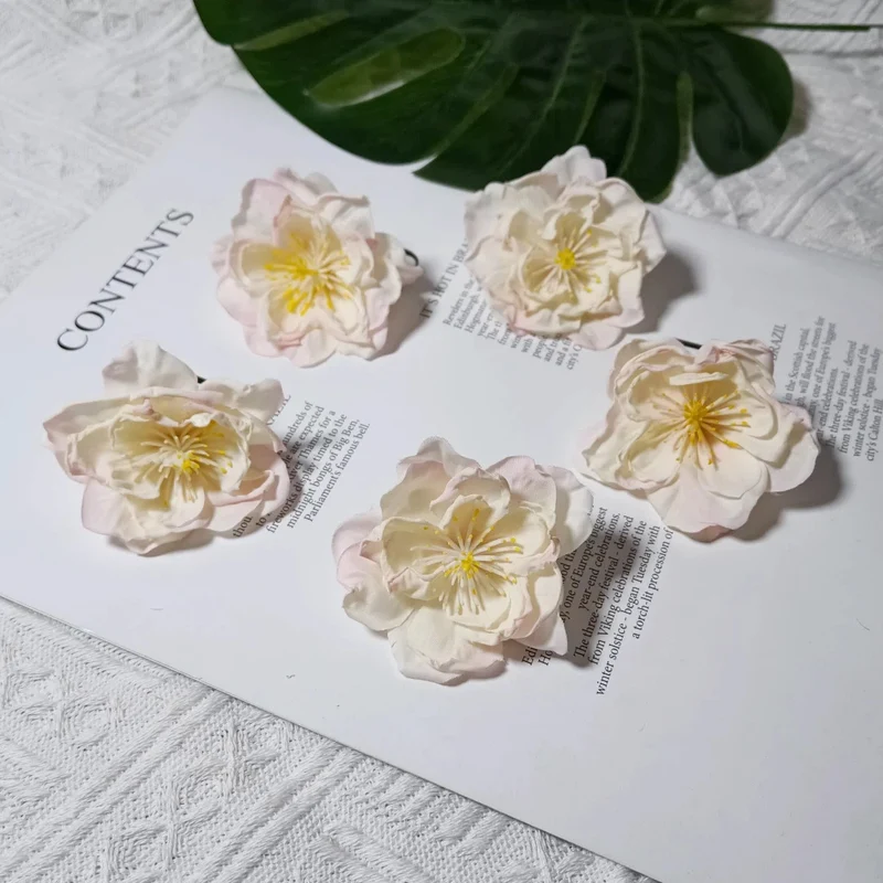 Künstliche Teekamelie Blüte, 6,5 cm Durchmesser, realistisch, für Hochzeiten, DIY-Bastelprojekte, Dekoration für Cafés und Geschäfte