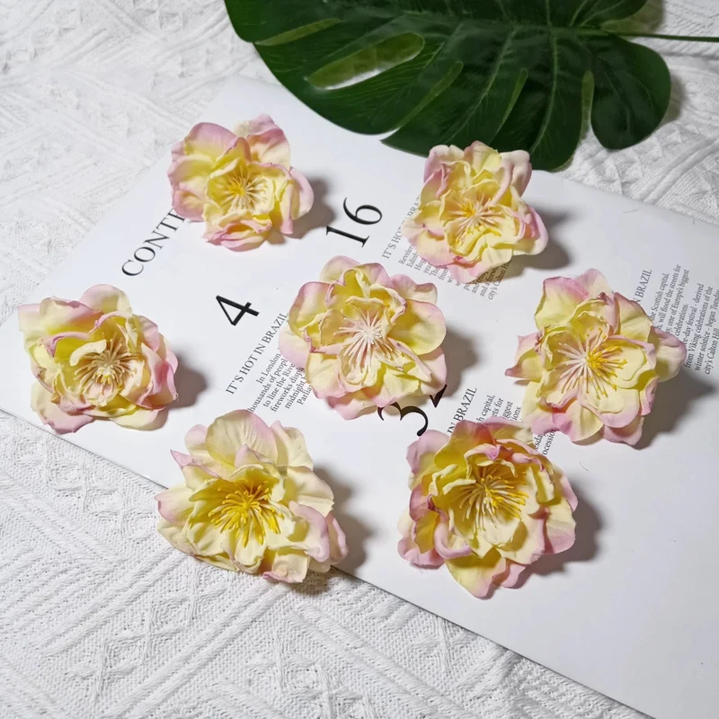 Künstliche Teekamelie Blüte, 6,5 cm Durchmesser, realistisch, für Hochzeiten, DIY-Bastelprojekte, Dekoration für Cafés und Geschäfte