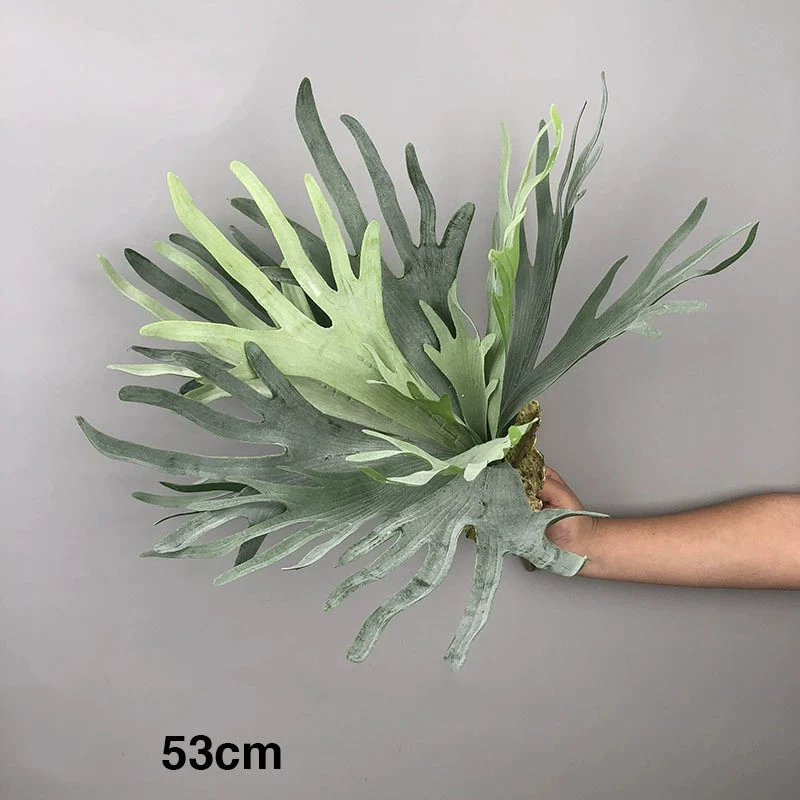 Künstliche Sukkulente mit Geweihblättern, 30 cm, realistische Optik, ideal für Hochzeiten, Cafés, Wohnräume, langlebig, pflegeleicht
