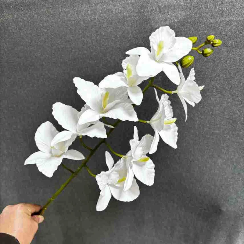Künstliche 9 Kopf Cattleya Orchidee, 100 cm, realistische Textur, perfekt für Hochzeiten, Cafés, Einzelhandel, langlebig und wartungsfrei