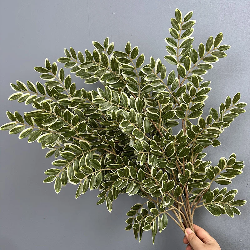 Künstliche Datteln Blätter 59 cm, realistisch, perfekt für Hochzeiten, Innendekoration, Cafés, 2er Set