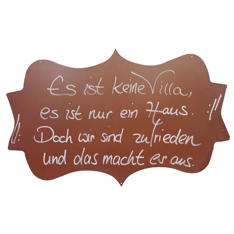 Rost Deko Schild "Haus" - Metall Spruchtafel als Wohn- und Gartendeko